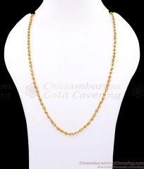 CKMN269 Gold Plated Sparkling White Crystal And Golden Bead Chain