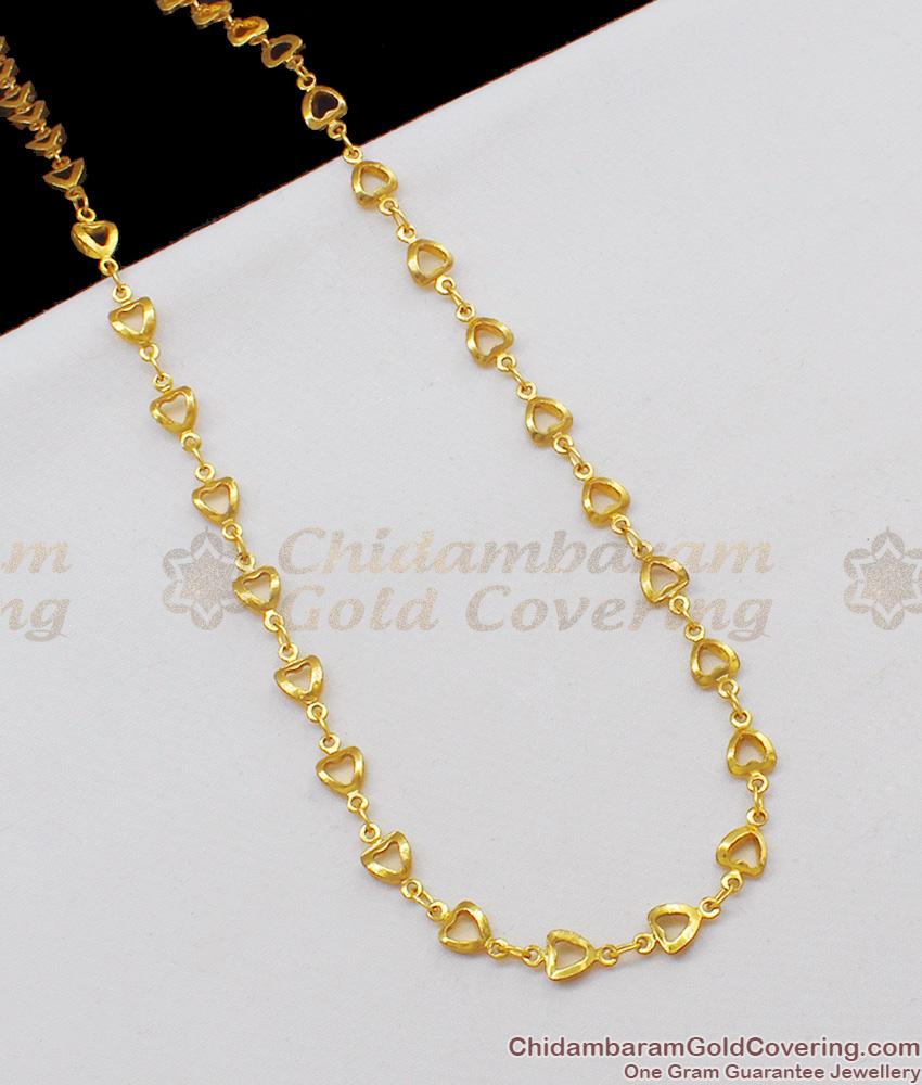 CKMN41 - 24 Inches Fancy Chain One Gram Gold Design For Womens Daily Use