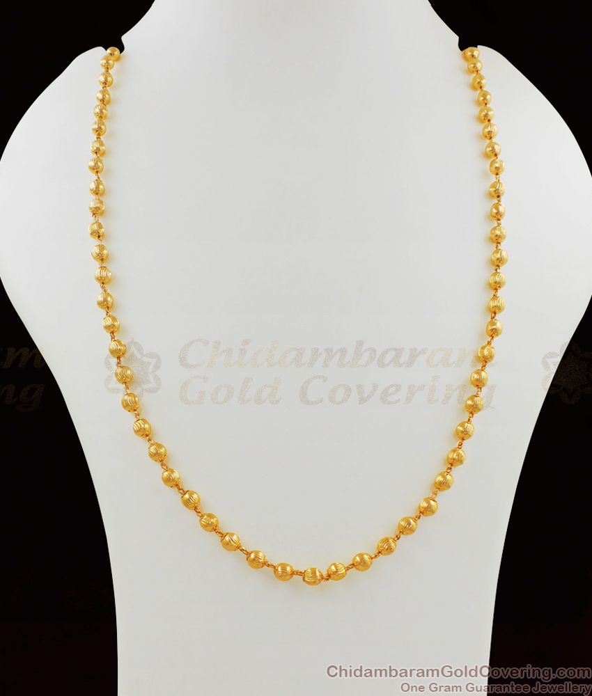 CKMN47 Gold Mani Malai One Gram Gold Chain Design For Daily Use Shop Online