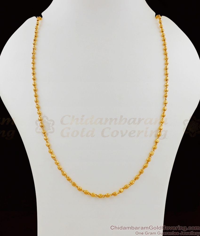 CKMN48 Thin Gold Mani Malai One Gram Gold Chain Design For Daily Use Shop Online