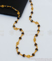 CKMN53 Gold Plated Black Crystal Ball Beaded Chain For Ladies