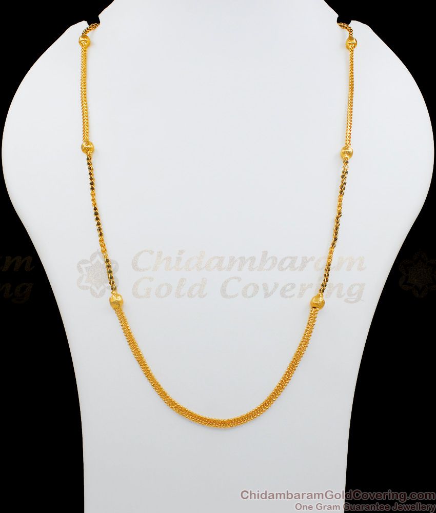 CKMN58 Traditional Black Crystal One Gram Gold Chain Models for Women
