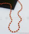 CKMN59 One Gram Gold Chain Red Crystal Ball Beaded Design For Ladies