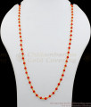 CKMN59 One Gram Gold Chain Red Crystal Ball Beaded Design For Ladies