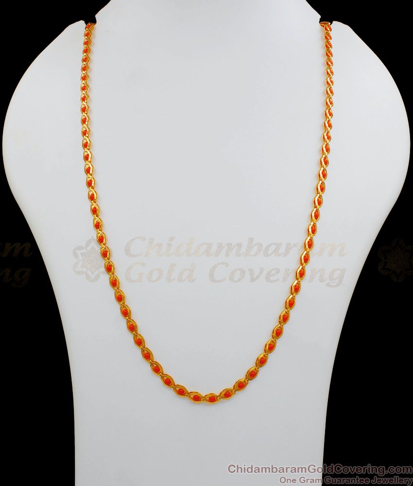CKMN61 - Pavala Mani Malai One Gram Gold Chain Design For Daily Use