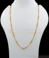 CKMN62 - One Gram Gold Chain White Pearl Ball Beaded Design For Ladies