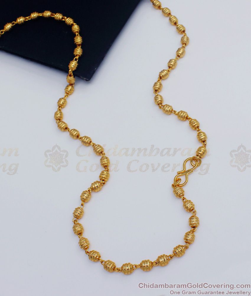 CKMN65 - Glittering Gold Beads Daily Wear Chain for Ladies New Arrival