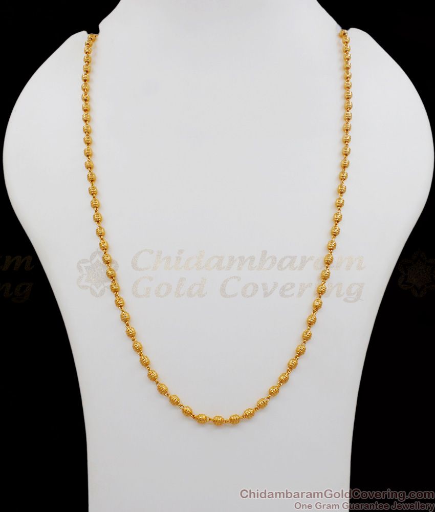 CKMN65 - Glittering Gold Beads Daily Wear Chain for Ladies New Arrival