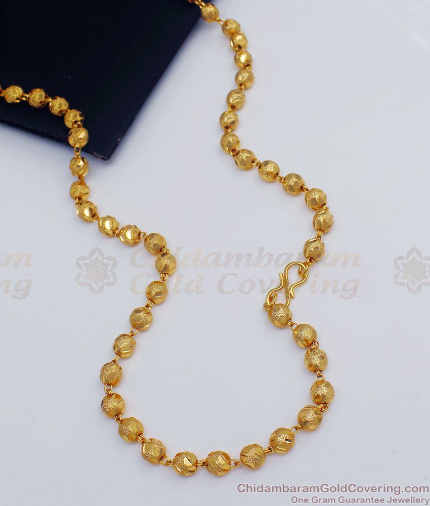 CKMN66 - Fine Finish Gold Beads Daily Wear Chain for Ladies New Arrival