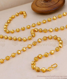 CKMN68-LG - 30 inches Long Milagu Mani Design Gold Beads Daily Wear Chain Collections CKMN68-LG - 30 inches Long Milagu Mani Design Gold Beads Daily Wear Chain Collections