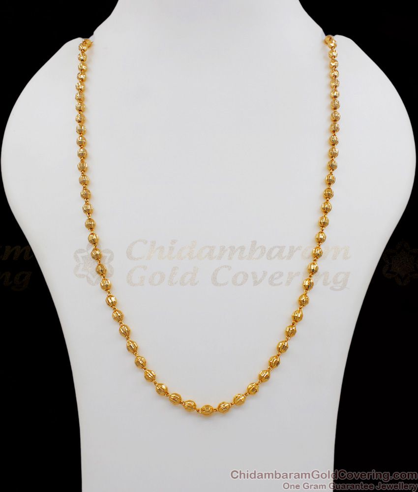 CKMN68 - Milagu Mani Design Gold Beads Daily Wear Chain Collections