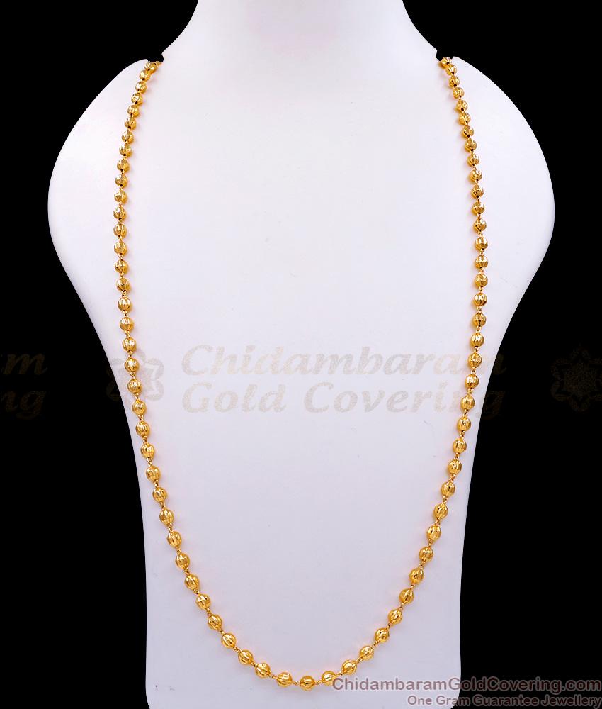 CKMN68-LG - 30 inches Long Milagu Mani Design Gold Beads Daily Wear Chain Collections CKMN68-LG - 30 inches Long Milagu Mani Design Gold Beads Daily Wear Chain Collections