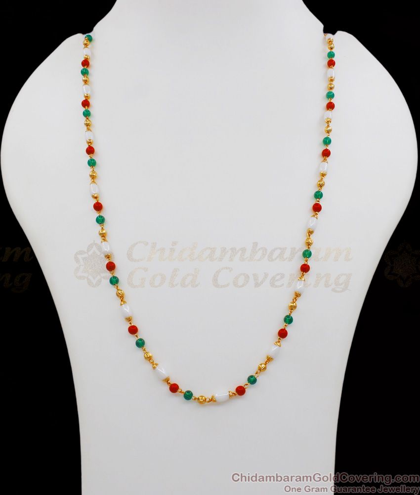 CKMN71 - New Arrival Nava Mani Malai Gold Chain Collections Online