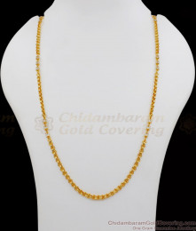 CKMN72 - Mixed White Crystal Design Gold Beads Daily Wear Chain Collections