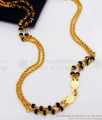 CKMN79 Double Line  Black Crystal One Gram Gold Chain Models for Women