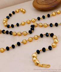 CKMN90 Traditional Gold Plated Karugamani Gold Ball Beaded Chain
