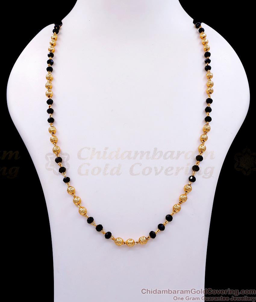 CKMN90 Traditional Gold Plated Karugamani Gold Ball Beaded Chain