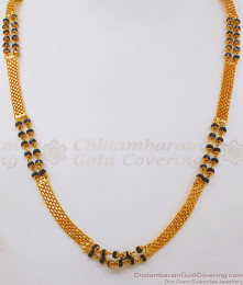 CKMN92 Two Line Gold Plated Chain Black Beads Collections Shop Online