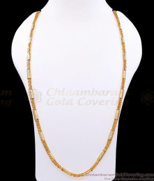 IMP23-Lg - 30 Inch Long Traditional South Indian Textured Tube Link Impon Chain