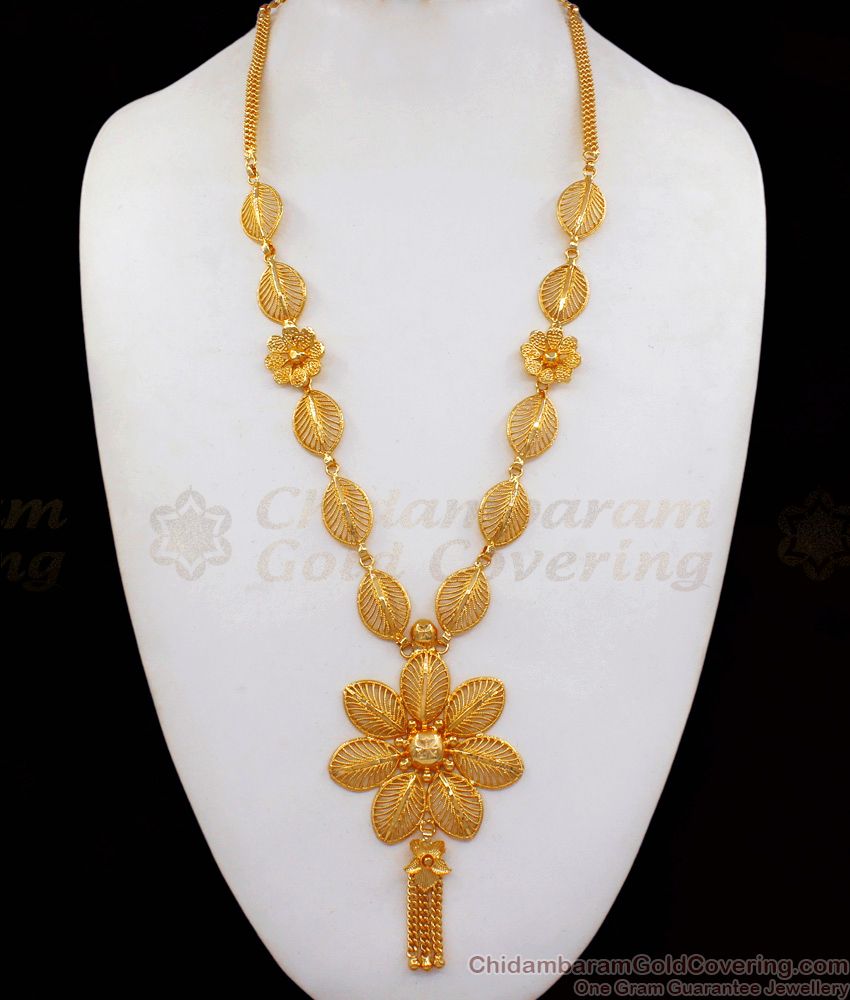 New Arrival Flower Design Gold Haram For Party Wear HR1839