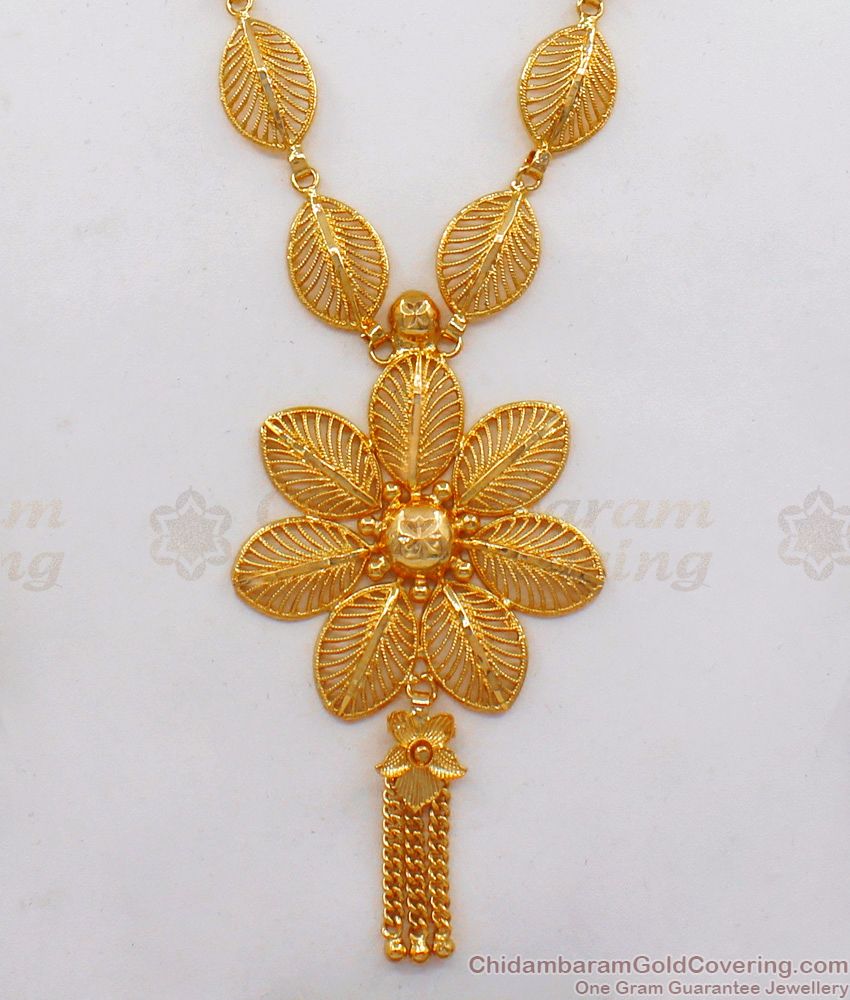 New Arrival Flower Design Gold Haram For Party Wear HR1839