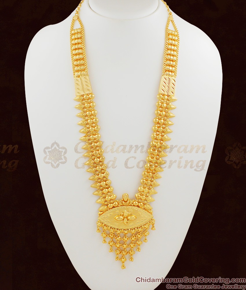 Grand Gold Finish Bridal Haram Malai Jewellery For Wedding HR1007