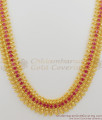 Grand Ruby Stone Mango Design Long Haram Jewellery At Low Price HR1023