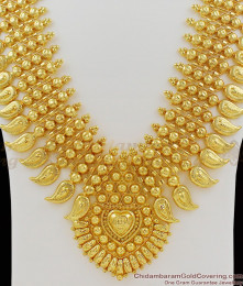 Heavy Mango Design Kerala Bridal Wear Gold Long Haram HR1027 Heavy Mango Design Kerala Bridal Wear Gold Long Haram HR1027