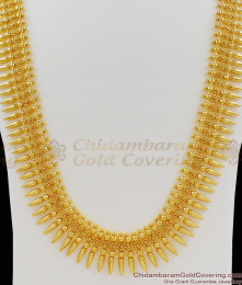 Traditional Mullaipoo Design Gold Long Haram Low Price HR1030 Traditional Mullaipoo Design Gold Long Haram Low Price HR1030