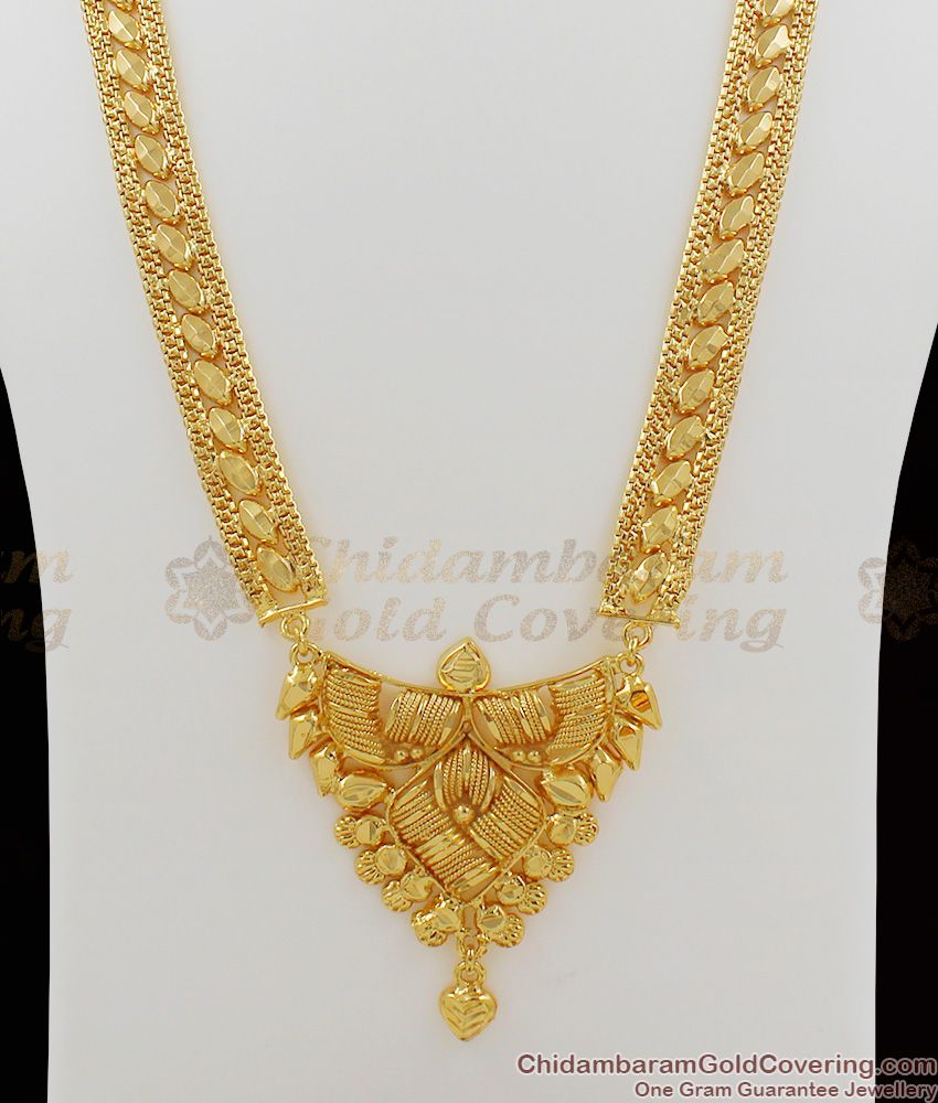 Light Weight Gold Inspiring Bridal Haram Design Buy Online HR1037