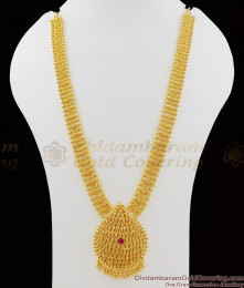 Long Heavy Dollar Beads Design Gold Plated Ruby Stone Haram HR1046 Long Heavy Dollar Beads Design Gold Plated Ruby Stone Haram HR1046