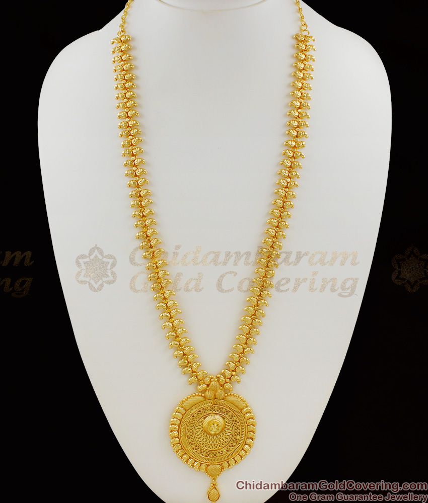 Traditional Handcrafted Big Dollar Mango Chain Bridal Haram Gold Finish HR1065