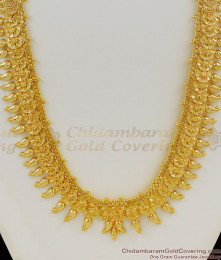 Beautiful Mango Pattern Kerala Gold Bridal Haram With Guarantee HR1066