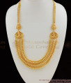 Traditional Lakshmi Design Multi Line Leaf Pattern Gold Haram Jewellery HR1069