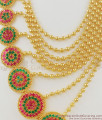 Eye Catchy Ruby Emerald Stone Party Wear Gold Multiline Pattern Haram HR1072 Eye Catchy Ruby Emerald Stone Party Wear Gold Multiline Pattern Haram HR1072