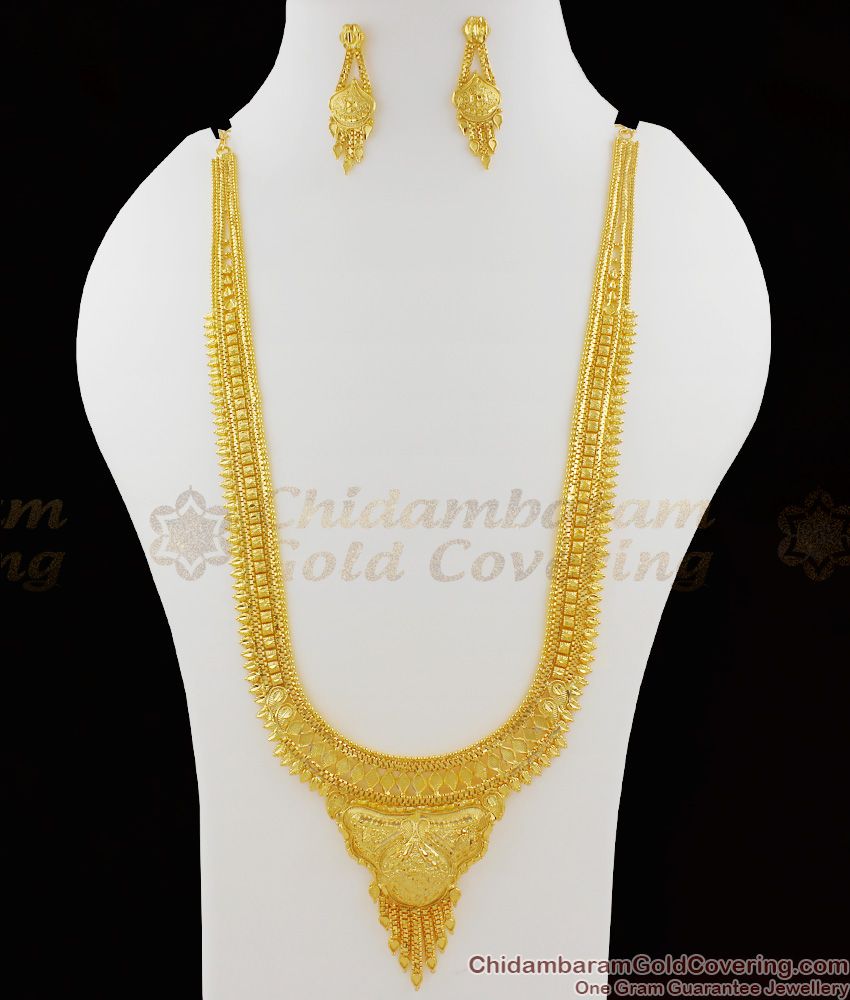 Fascinating Grand Calcutta Haram Gold Forming Necklace Bridal Jewellery HR1080 Fascinating Grand Calcutta Haram Gold Forming Necklace Bridal Jewellery HR1080
