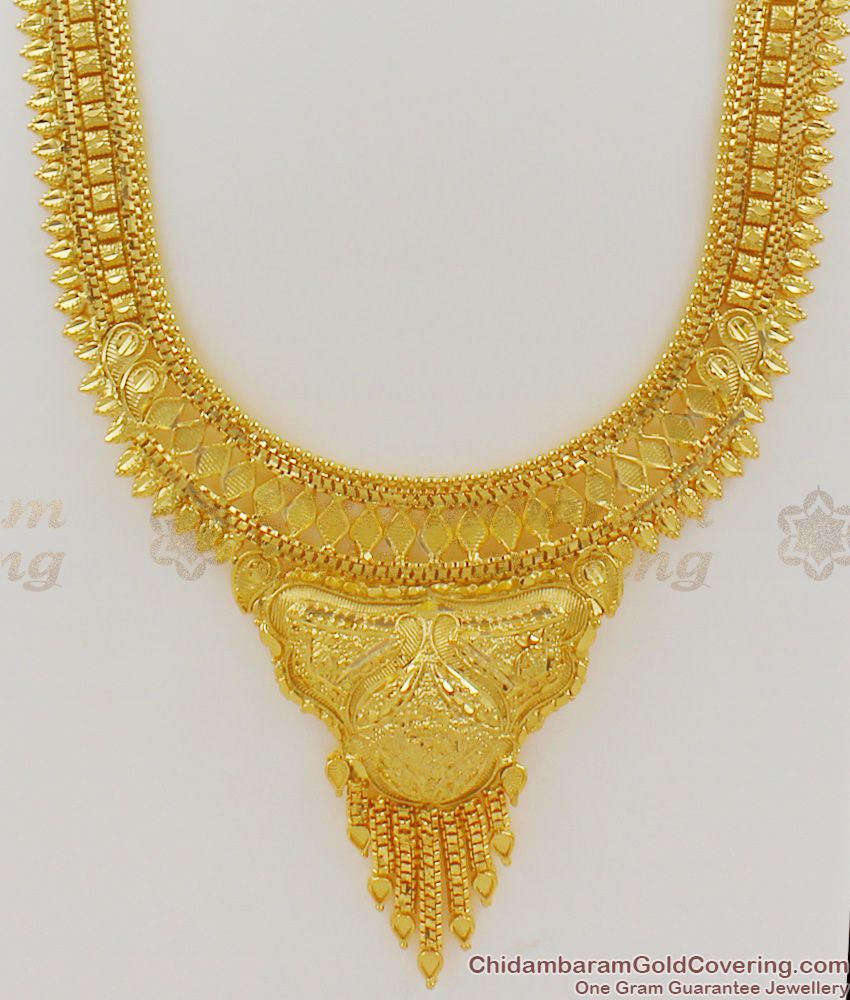 Fascinating Grand Calcutta Haram Gold Forming Necklace Bridal Jewellery HR1080 Fascinating Grand Calcutta Haram Gold Forming Necklace Bridal Jewellery HR1080