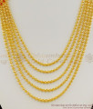 Five Line Gold Beads Ruby Stone Peacock Mugappu Haram Design For Ladies HR1082