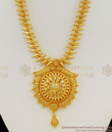 Kerala Traditional Mullaipoo Pattern Big Dollar Bridal Haram Necklace Collection HR1083 Kerala Traditional Mullaipoo Pattern Big Dollar Bridal Haram Necklace Collection HR1083