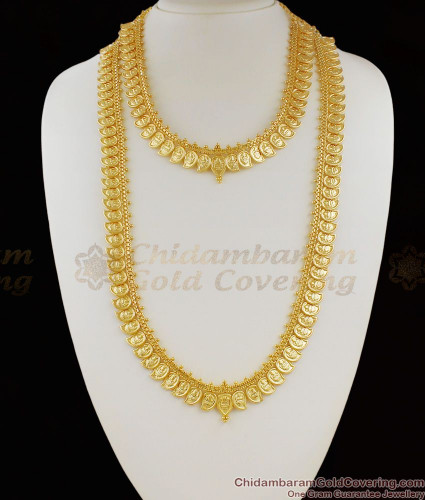 South Indian Traditional Mango Malai Haram Necklace Combo Set