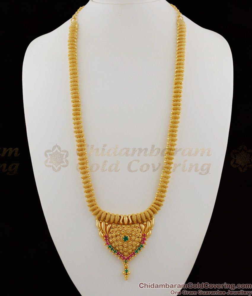 Gorgeous Multi Color Stone Gold Inspired Haram Jewelry Bridal Collection HR1097