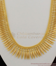 South Indian Traditional Mullaipoo Long Gold Plated Haram Jewelry Collection HR1099 South Indian Traditional Mullaipoo Long Gold Plated Haram Jewelry Collection HR1099