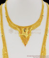 Grand Calcutta Forming Bridal Set Haram Necklace Combo Set With Earrings Jewellery HR1106