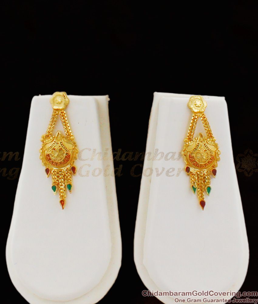 Premium Gold Enamel Forming Haram With Earring Bridal Set Jewellery Calcutta Design HR1109