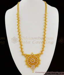 Attractive White AD Diamond Net Pattern One Gram Gold Haram For Ladies HR1121 Attractive White AD Diamond Net Pattern One Gram Gold Haram For Ladies HR1121