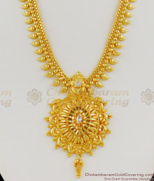 First Quality Latest Design Gold Plated Bridal Haram With White Diamond For Marriage HR1141 First Quality Latest Design Gold Plated Bridal Haram With White Diamond For Marriage HR1141