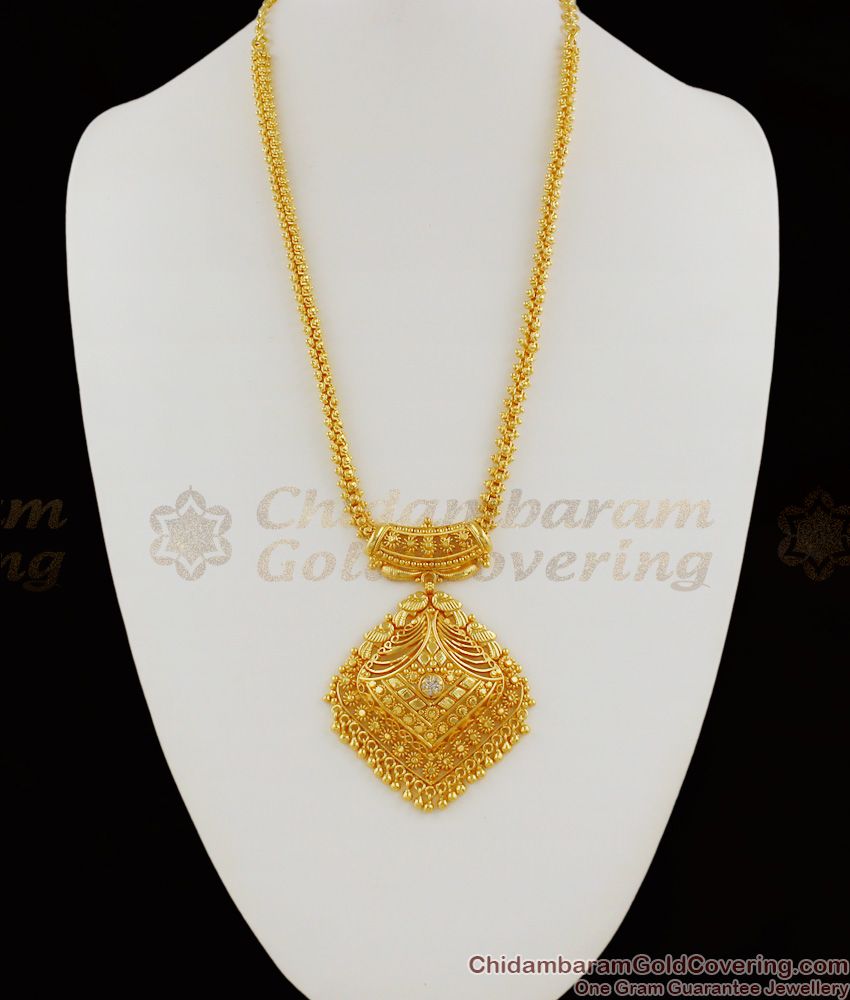 Bollywood Design Short Haram Dollar Chain Pattern With AD White Stone New Arrival HR1145