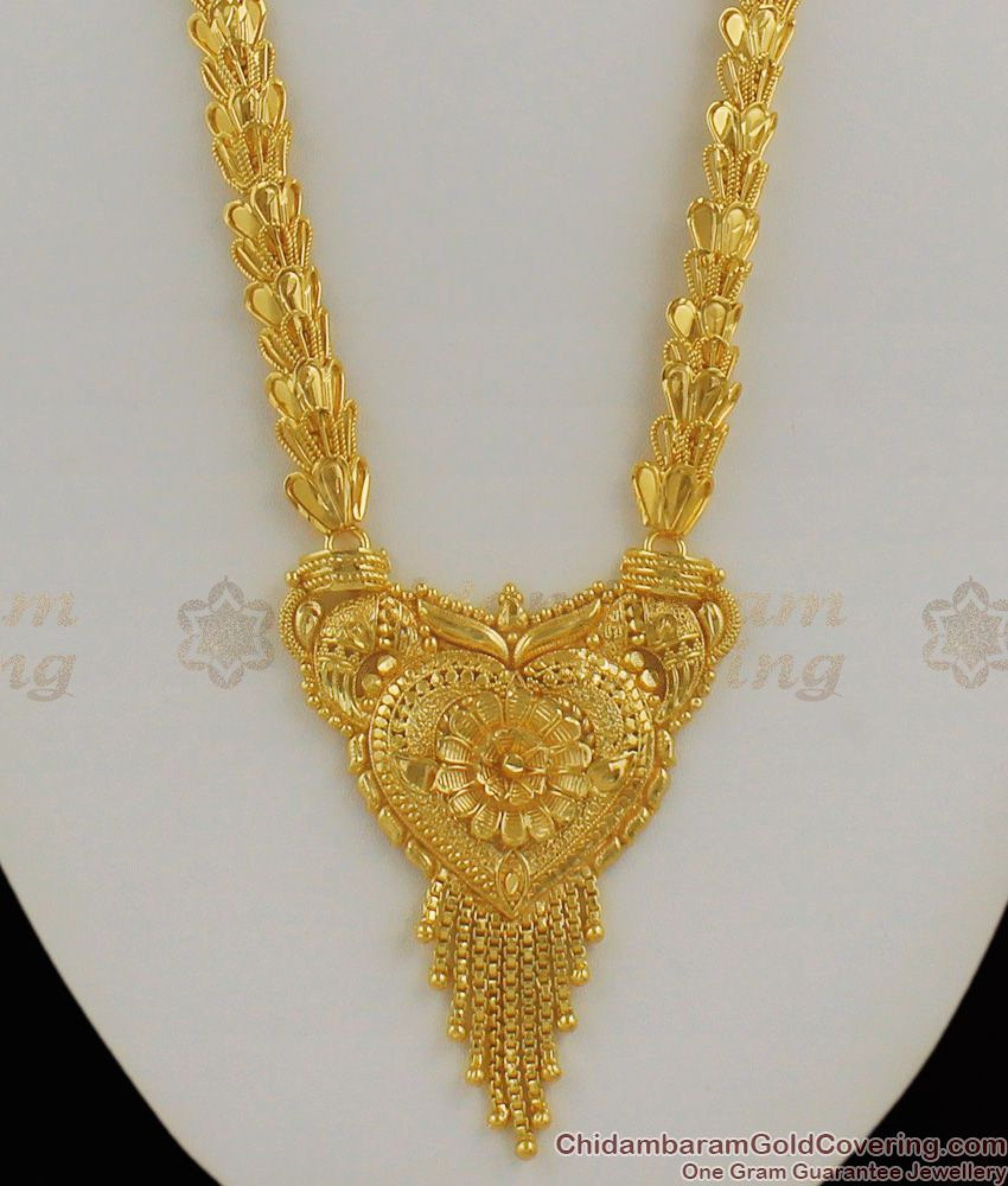 Calcutta Design Aspiring Gold Plated Bridal Haram Jewelry For Marriage