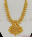 Hand Crafted Gold Plated Single White Stone Kerala Net Pattern Haaram HR1155 Hand Crafted Gold Plated Single White Stone Kerala Net Pattern Haaram HR1155