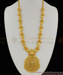South Indian Traditional Single Line Lakshmi Kasu Malai Haaram With White Stone HR1157 South Indian Traditional Single Line Lakshmi Kasu Malai Haaram With White Stone HR1157